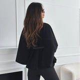 Dames Batwing Cloak Top | Met Riem en Staande Kraag | Losse Mantelstijl voor Casual en Chique Gelegenheden