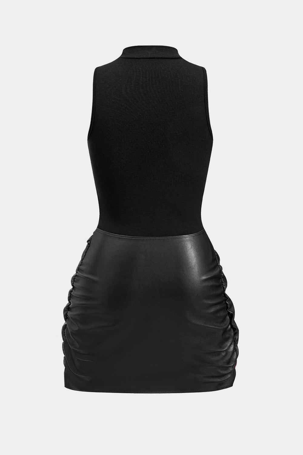 Knoop Voorkant Mouwloze Mini Jurk – Edgy en Elegant in Eén Look