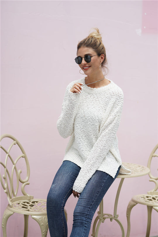 Fuzzy Zijsplit Hoge-Laag Trui | Comfortabel & Stijlvol