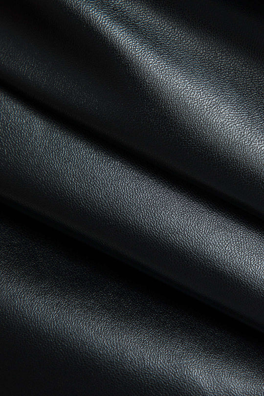 Effen Faux Leren Rits Mini Jurk