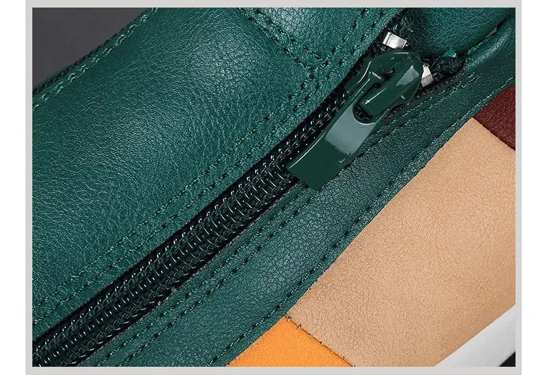 Heren Slip-On Casual Sneakers met Zijrits en Contrastpanelen