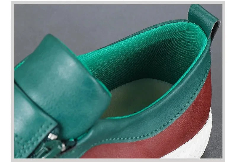 Heren Slip-On Casual Sneakers met Zijrits en Contrastpanelen