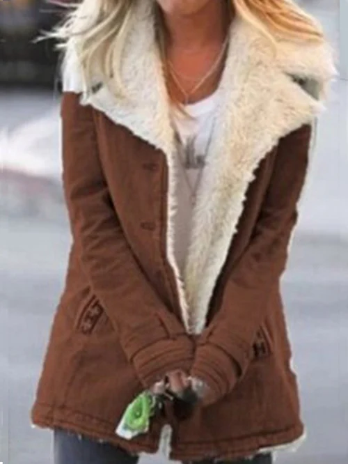 Dames Winterjas met Zachte Voering | Oversized Omgeslagen Kraag | Gezellige Winterjas