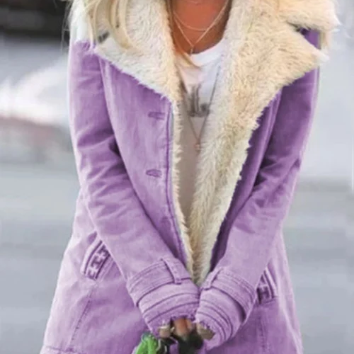 Dames Winterjas met Zachte Voering | Oversized Omgeslagen Kraag | Gezellige Winterjas