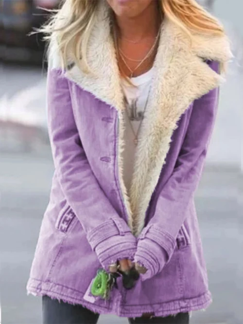 Dames Winterjas met Zachte Voering | Oversized Omgeslagen Kraag | Gezellige Winterjas