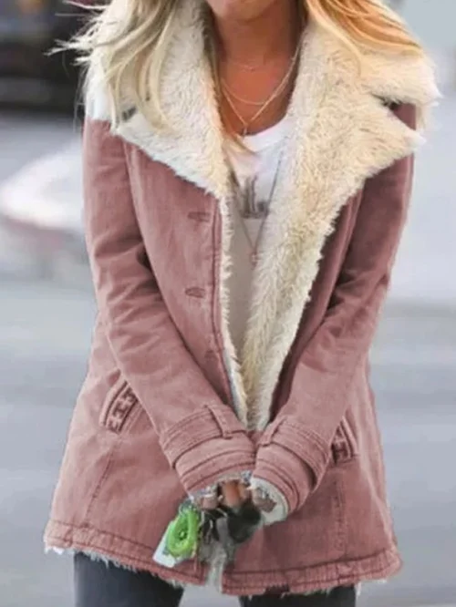 Dames Winterjas met Zachte Voering | Oversized Omgeslagen Kraag | Gezellige Winterjas