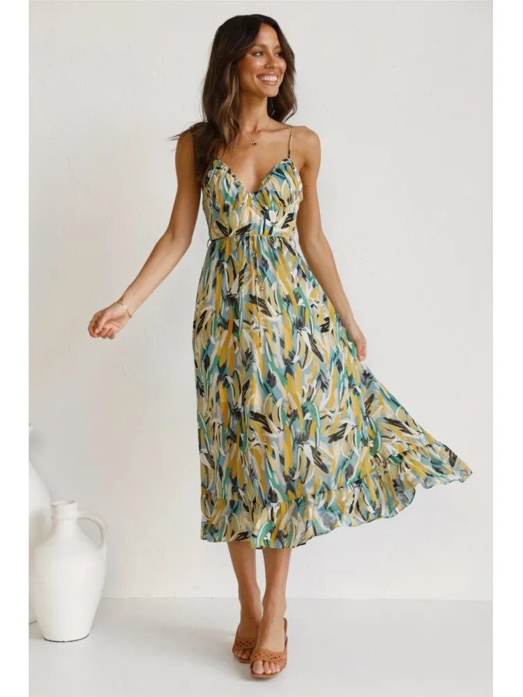 Audrey - Stijlvolle Casual Lichtgewicht Moderne Stijl Dames Lange Jurk