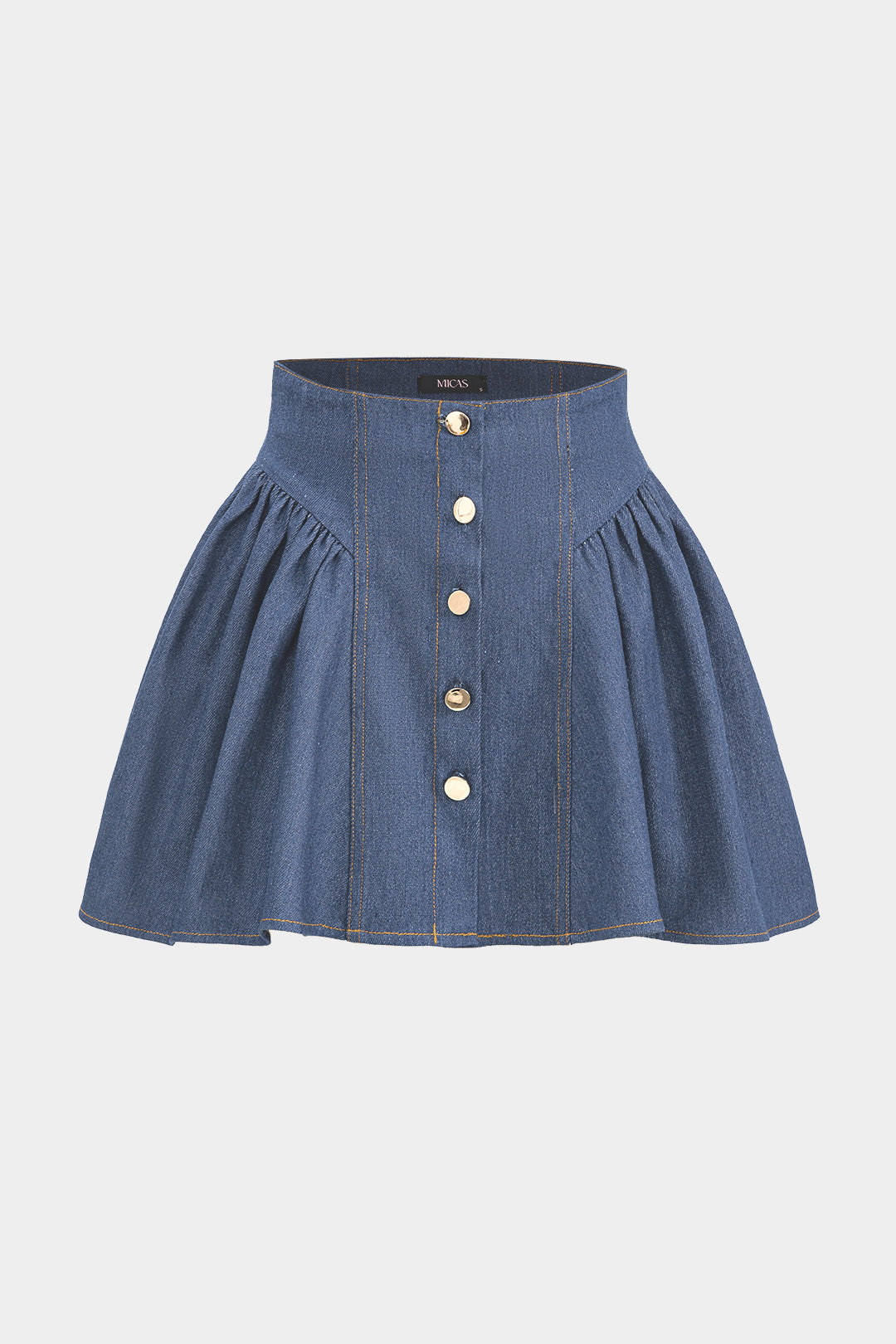 Denim Rimpelknopen Hoge Taille Rok
