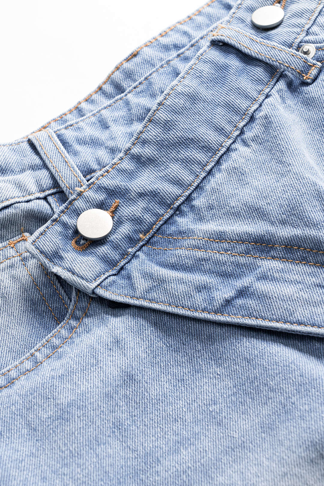 Denim Asymmetrische Knopzak Gescheurde Shorts