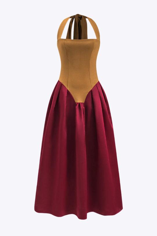 Bethel - Elegante Satijnen Plissé Maxi Jurk voor Dames