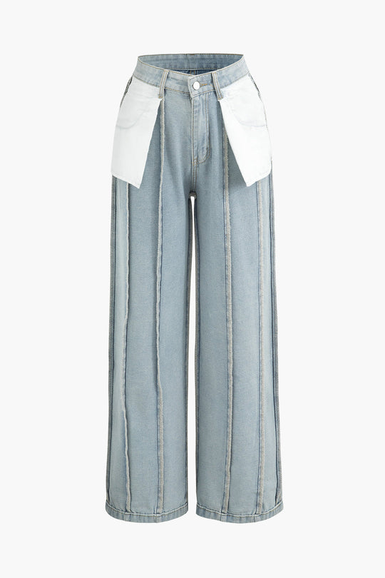 Denim Met Franje Rechtaf Jeans