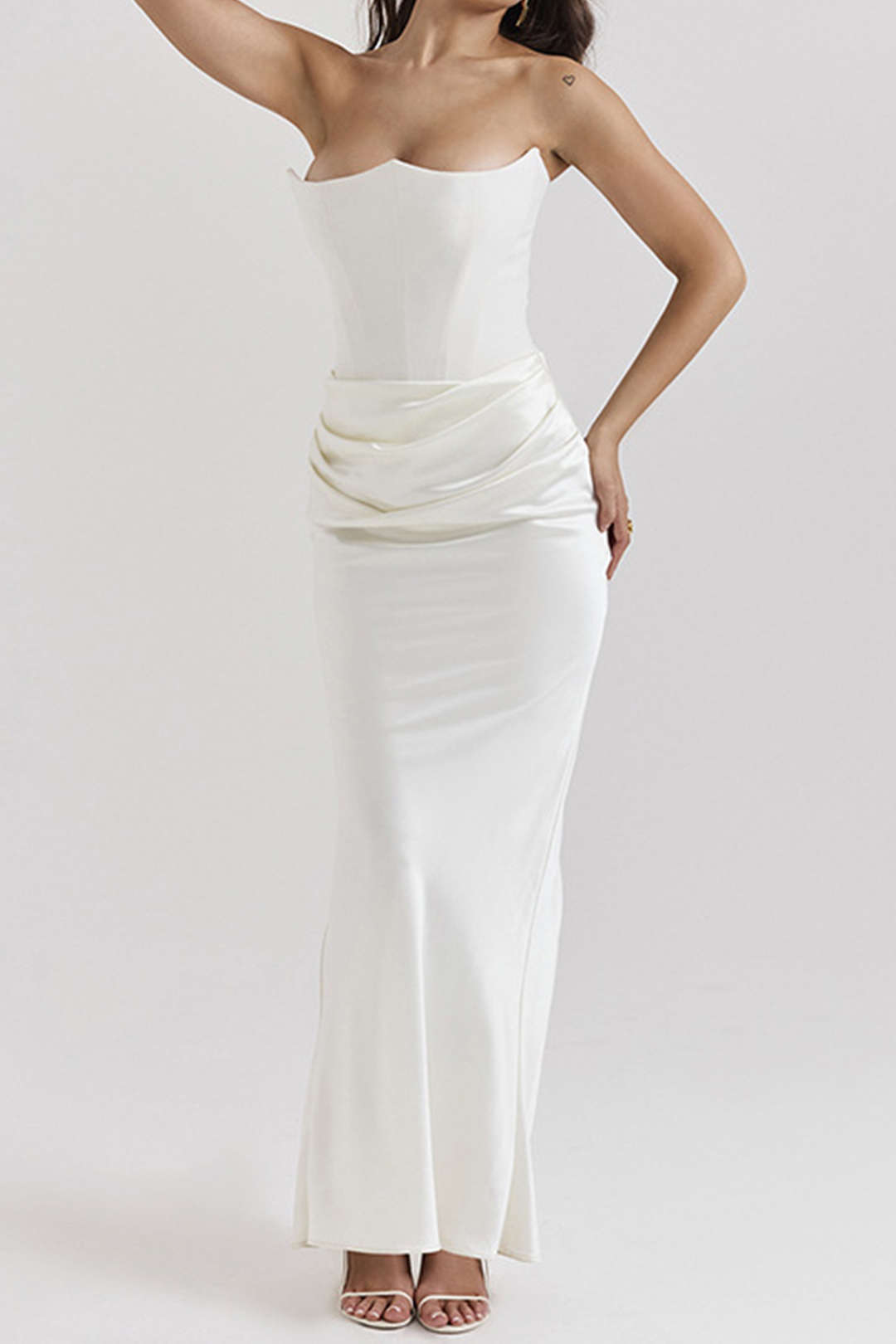 Laag Strapless Zeemeermin Maxi Jurk