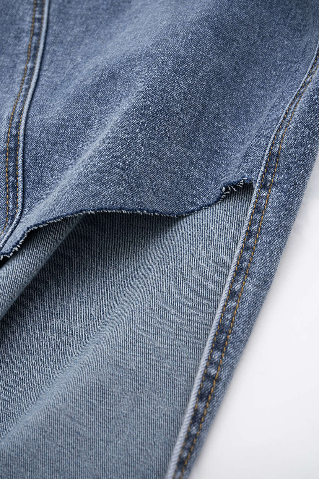 Denim Asymmetrische Knoprok