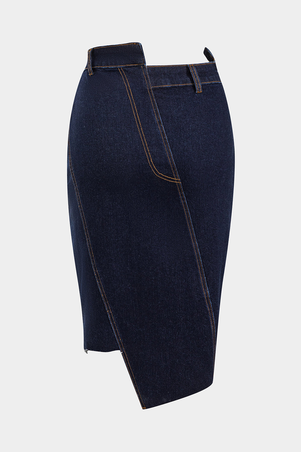 Denim Asymmetrische Knoprok