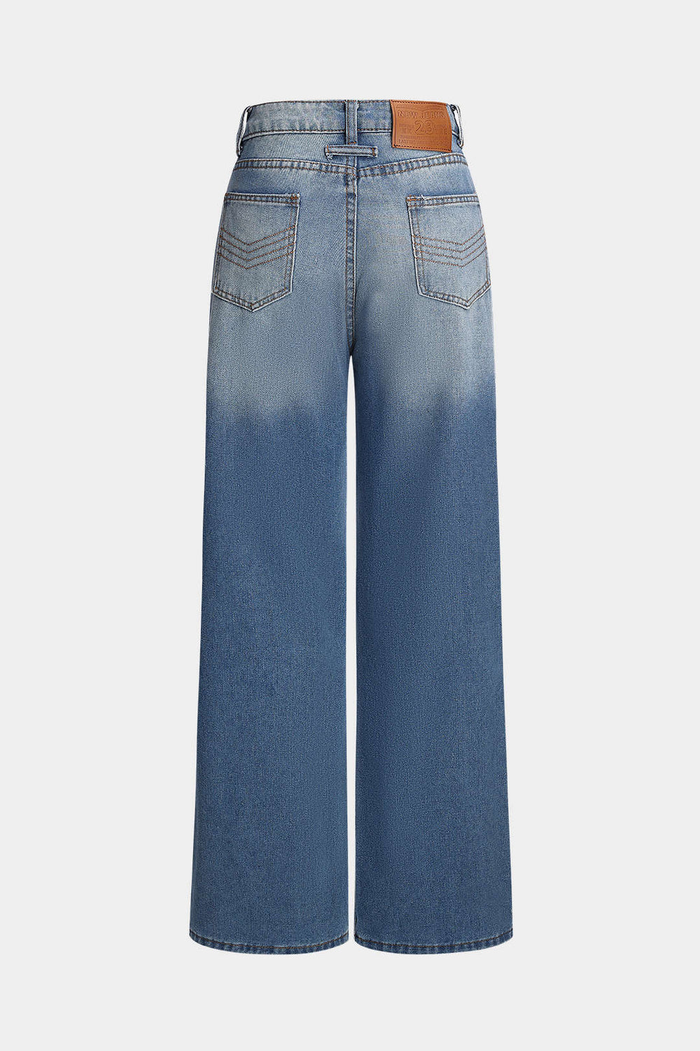 Denim Knopen Hoge Taille Rechte Jeans