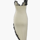 Asymmetrische Kant Paneel Midi Jurk