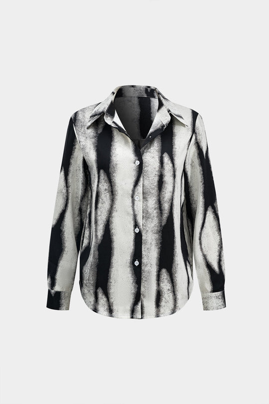 Imara - Gedurfde Contrastprint Dames Langemouw Shirt