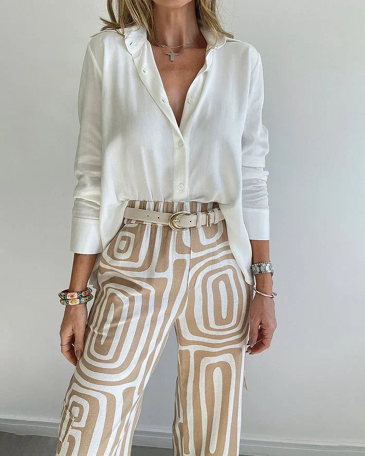 Naiya Comfy Chic Set – Geometrisch Design met gratis Stijlvolle Riem