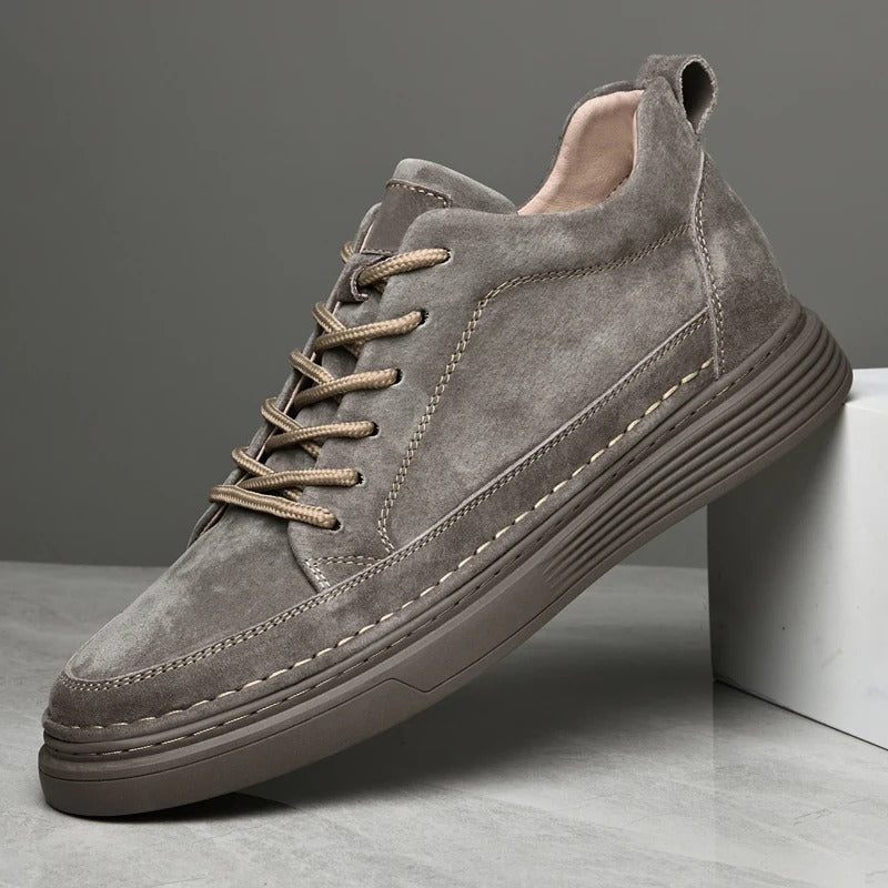 Heren Casual Veterschoenen met Contrast Zool en Verhoogde Stiksels