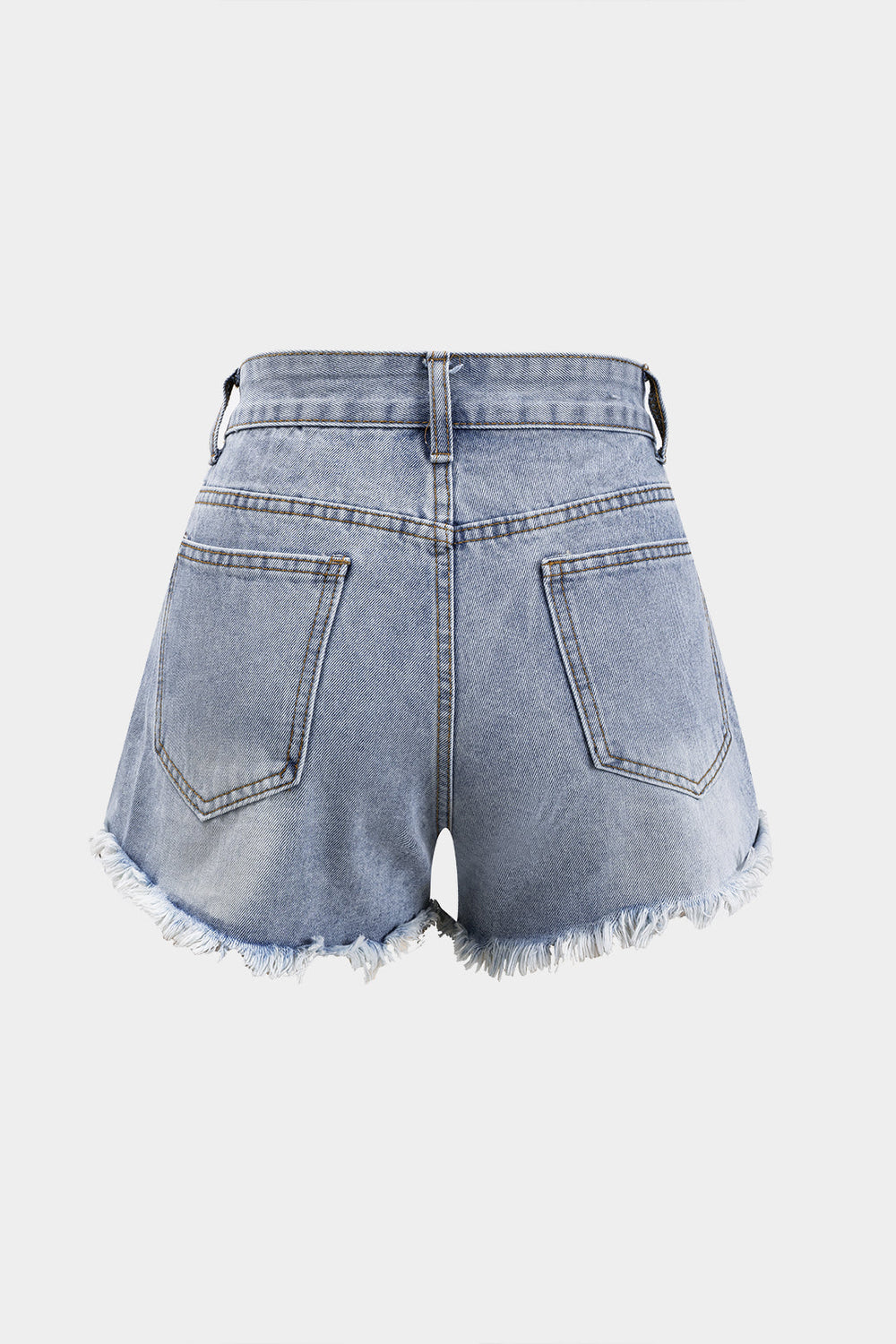 Denim Hoge Taille Bead Shorts