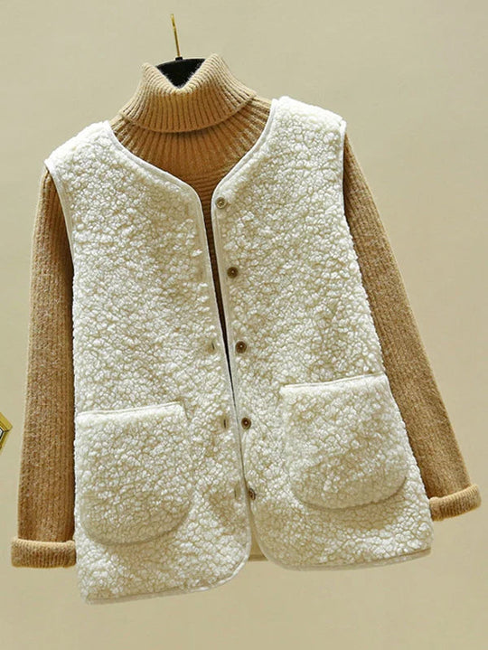 Nora - Warm Mouwloos Lamswollen Vest Voor Dames
