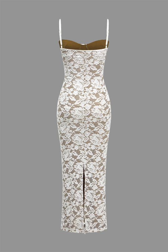 Kant Split Slip Maxi Jurk