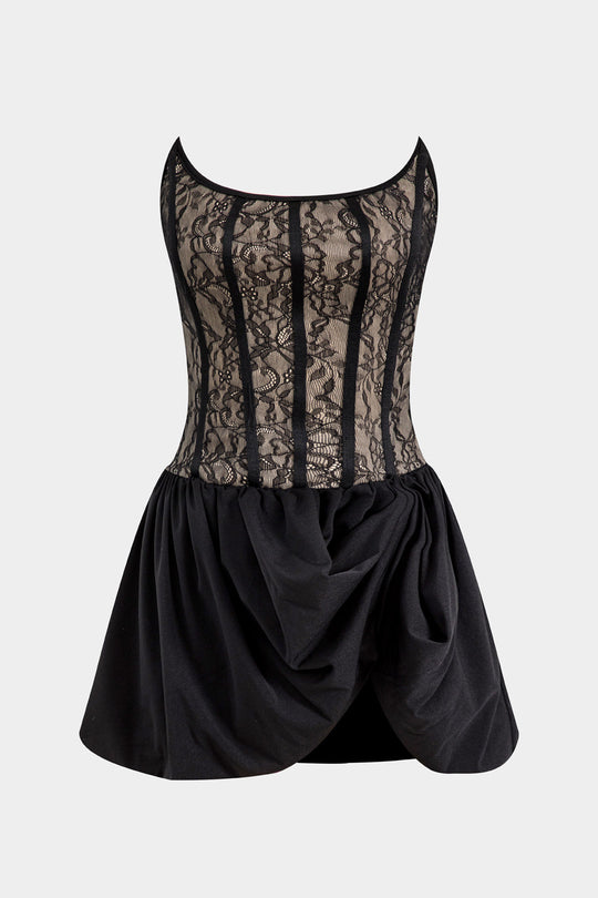 Kant Corset Strapless Mini Jurk