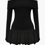 Off Shoulder Patchwork Mini Jurk