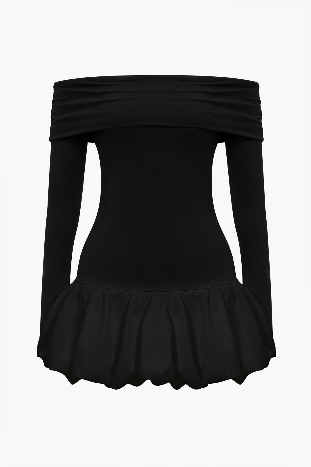 Off Shoulder Patchwork Mini Jurk
