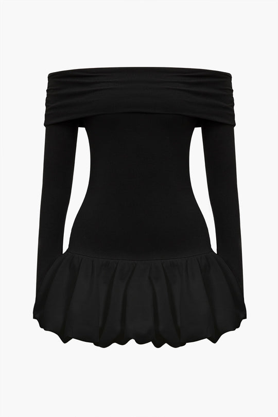 Off Shoulder Patchwork Mini Jurk