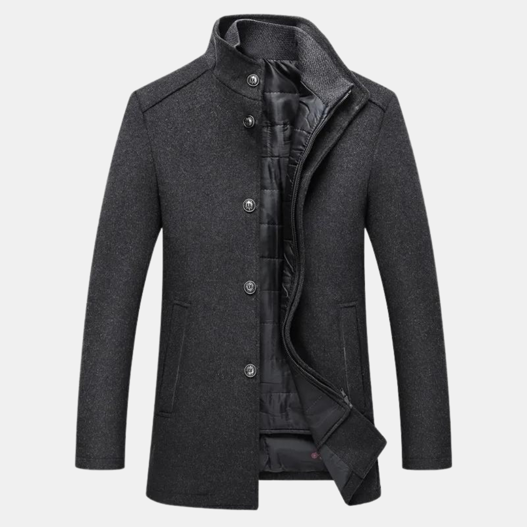 Heren Gequilt Winterjas | Staande Kraag en Gevoerde Binnenkant | Comfortabel en Stijlvol