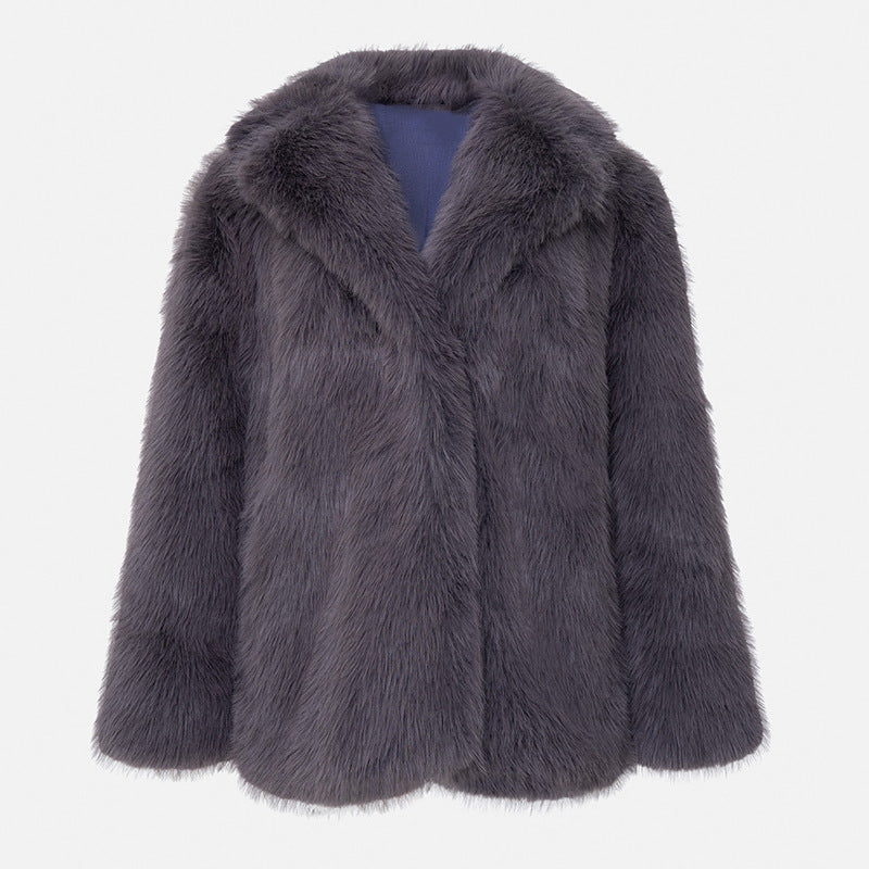Dames Faux Bont Korte Jas | Zachte Emmeline Modejas | Oversized Winterjas met Comfortabele Pasvorm