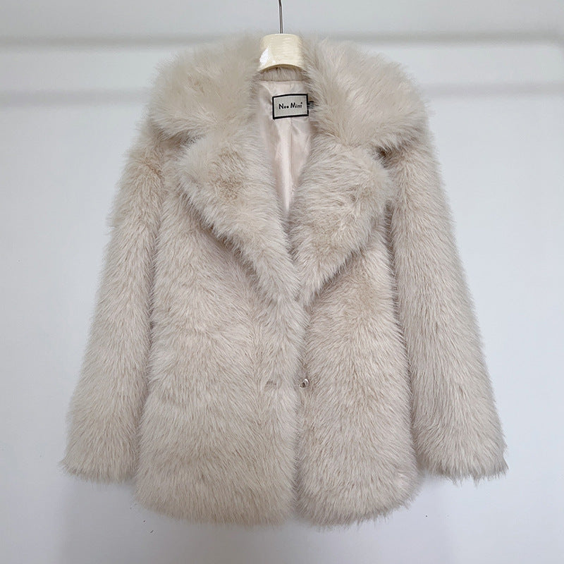 Dames Faux Bont Korte Jas | Zachte Emmeline Modejas | Oversized Winterjas met Comfortabele Pasvorm
