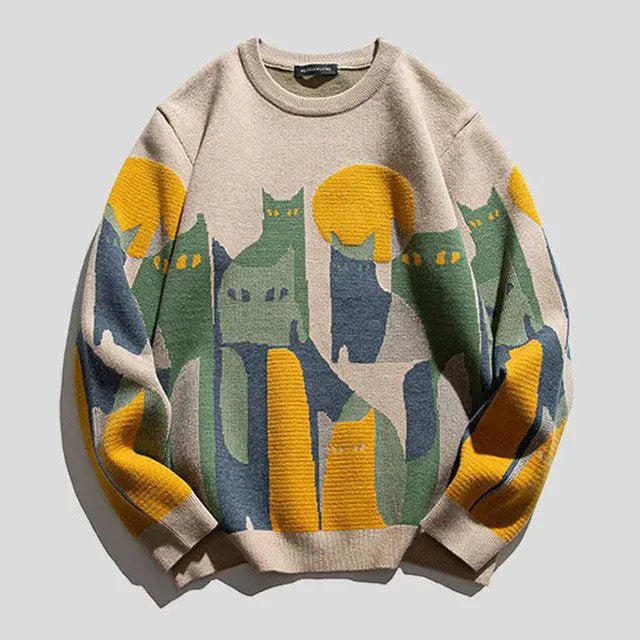 Unisex Sweatshirt met Kattenmotief | Perfect voor Casual Outfits