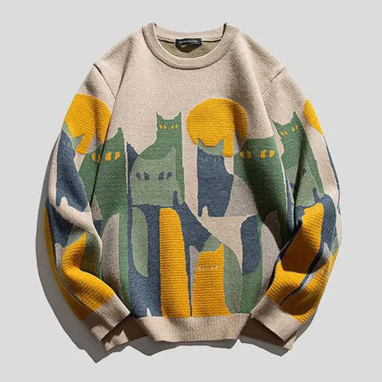 Unisex Sweatshirt met Kattenmotief | Perfect voor Casual Outfits