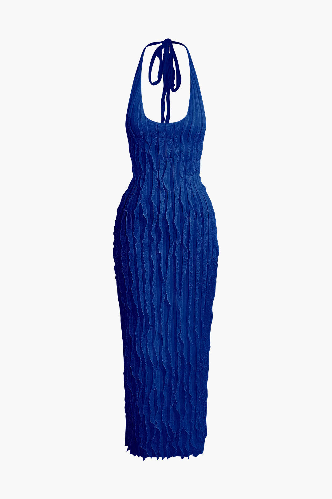 Doorzichtig Rimpel Textuur Halter Rugloze Maxi Jurk