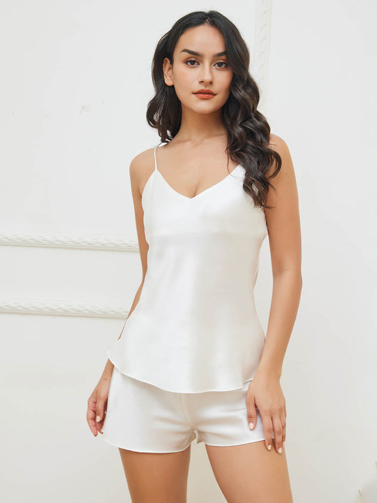 Arantxa - Luxe Mulberry Verstelbare Bandjes Dames Camisole Pyjama Set