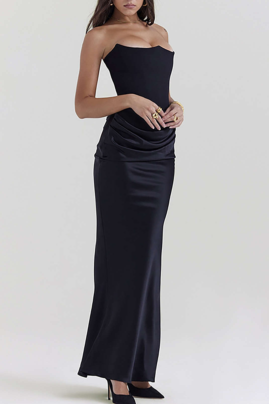 Laag Strapless Zeemeermin Maxi Jurk