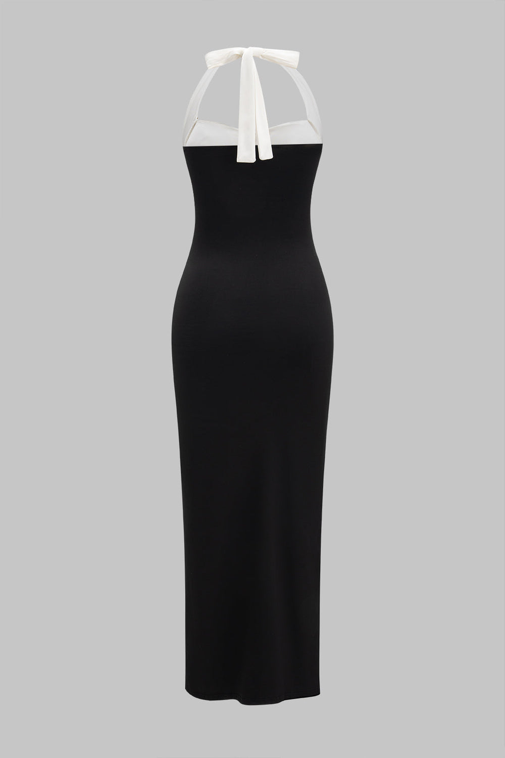 Contrast Halter Maxi-jurk – Stijlvol, Geraffineerd en Perfect voor Zomeravonden