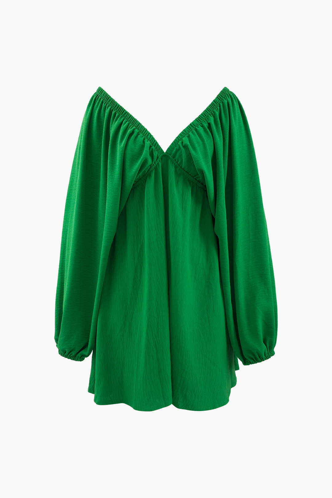 V-hals Mini Jurk met Pofmouwen