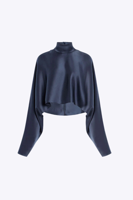 Opal - Luxe Mock Neck Dames Satijnen Shirt