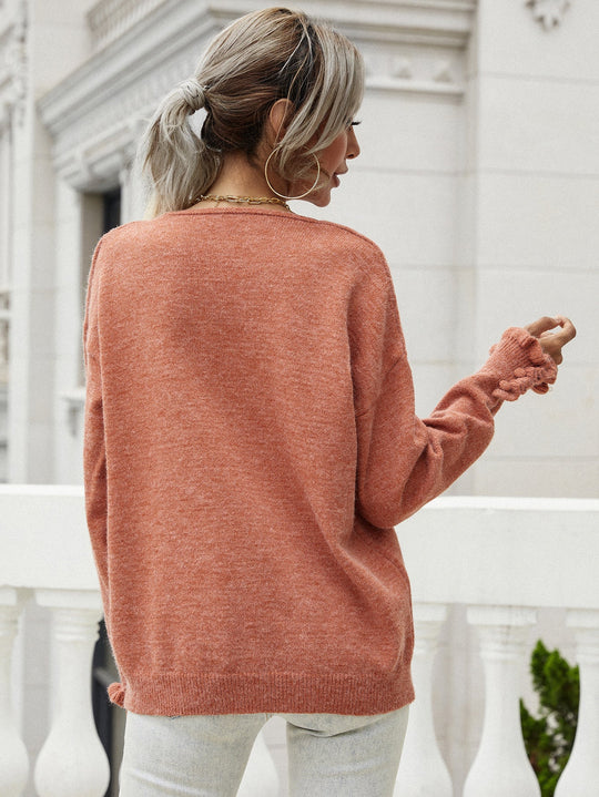 Trui met Franje Mouwen en V-Hals | Comfortabel & Uniek Design