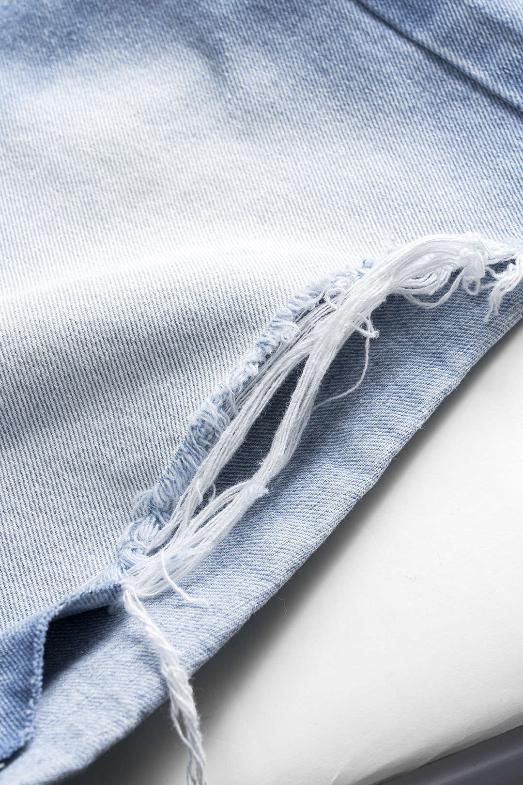 Denim Asymmetrische Knopzak Gescheurde Shorts