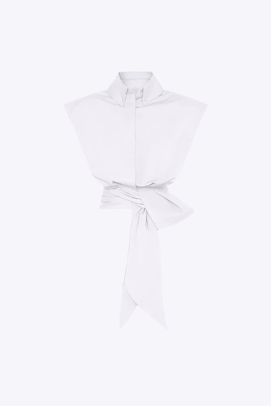Harlow - Trendy Knoop Voorkant Gerimpeld Dames T-shirt met Korte Mouwen