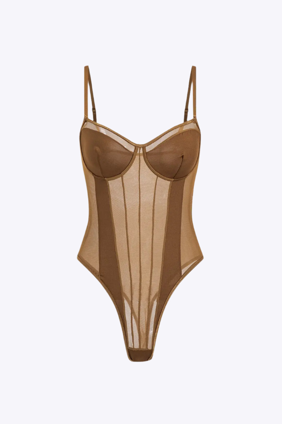 Sexy Rugloze Mesh Corset Bodysuit – Transparant en Verleidelijk