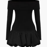Off Shoulder Patchwork Mini Jurk