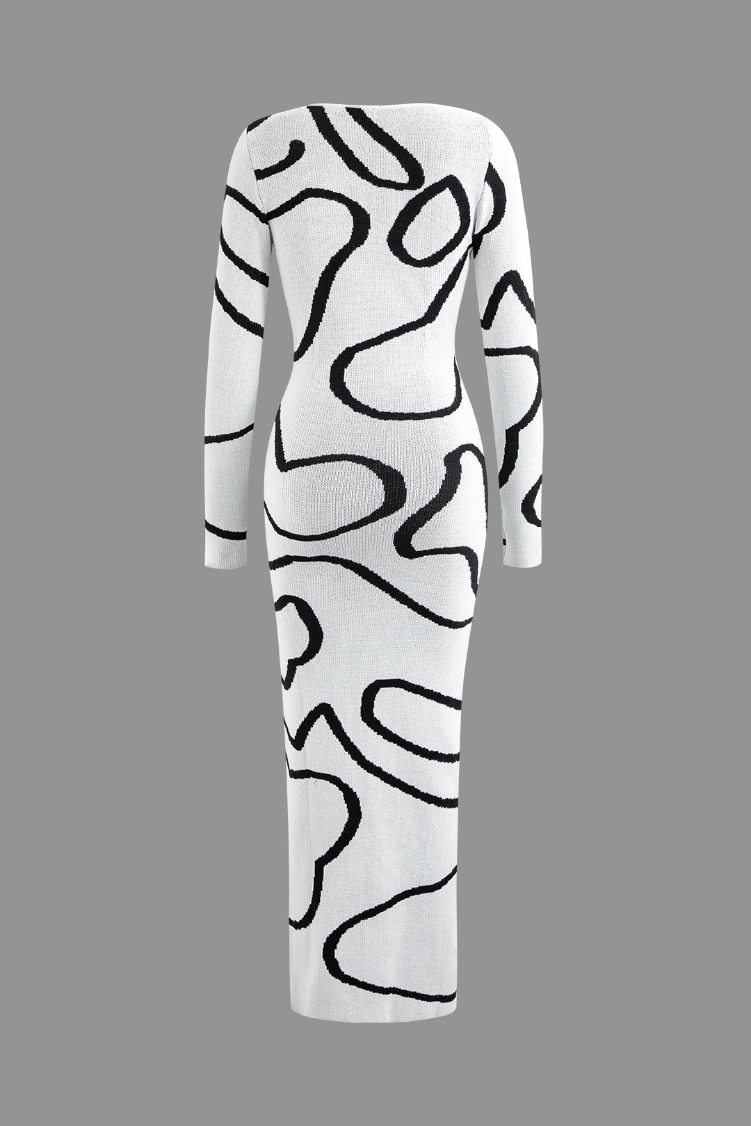 Lijnpatroon Cut Out Slit Brede Maxi Jurk