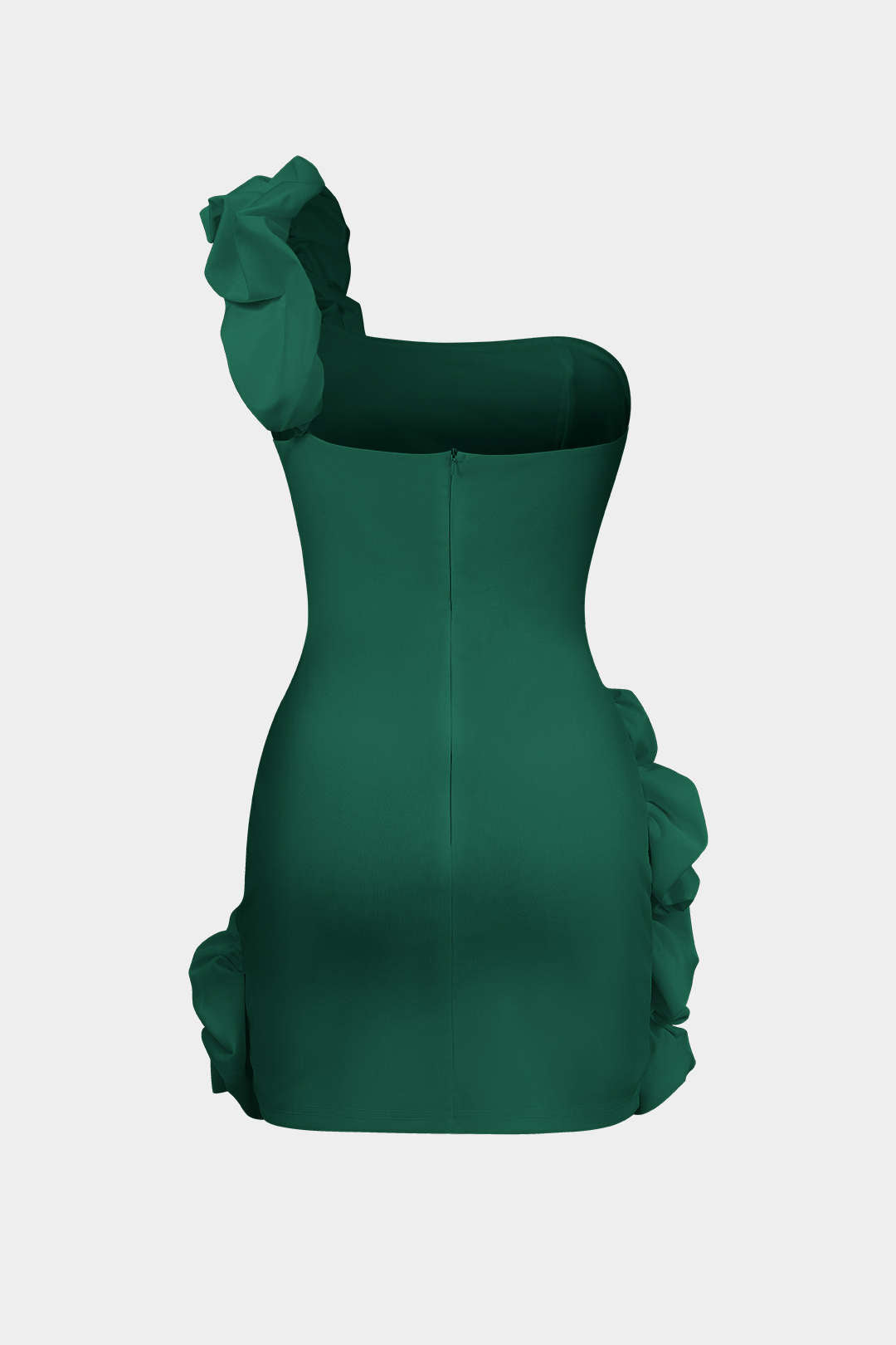 Ruffle One Shoulder Mini Jurk