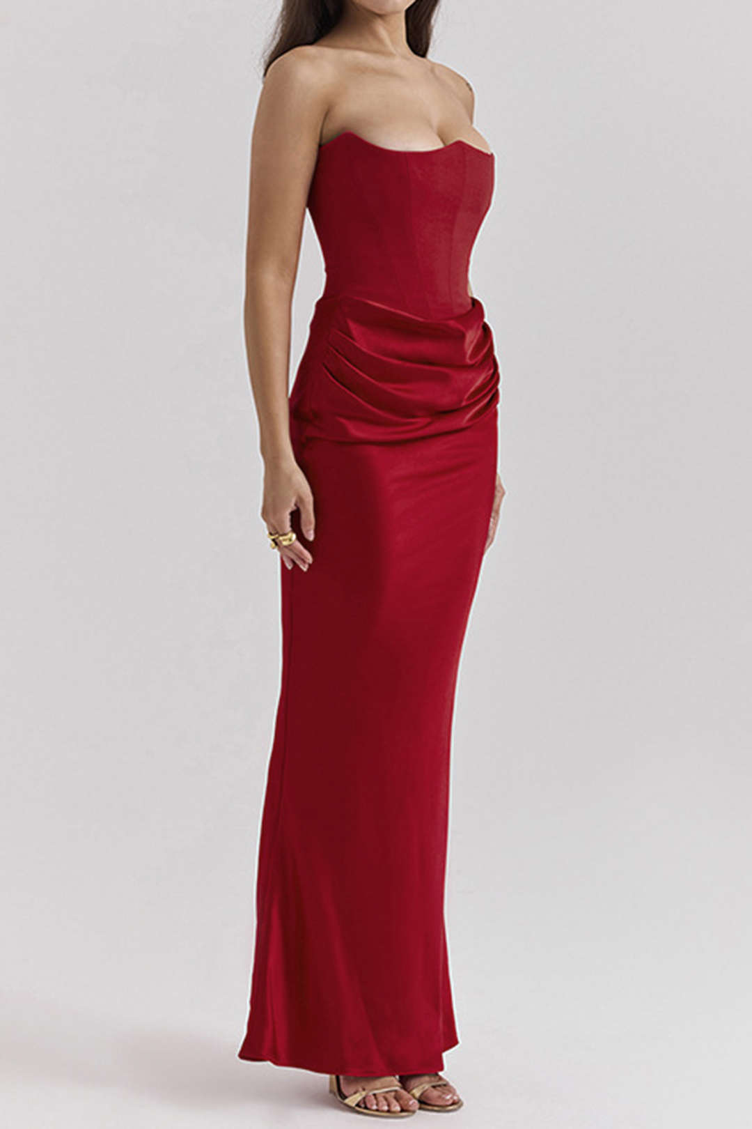 Laag Strapless Zeemeermin Maxi Jurk