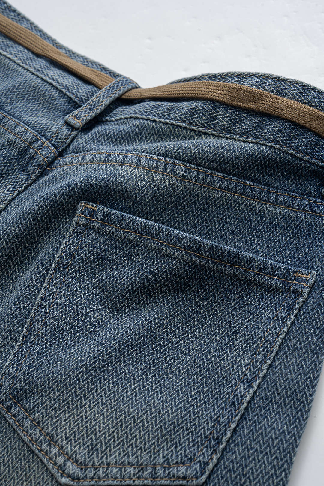 Denim Strik Wijde Pijpen Jeans